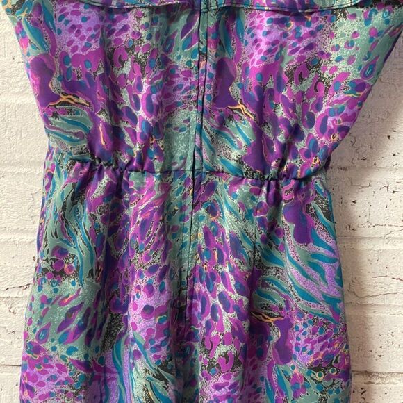 APRIL RAIN 80s does 30s Vintage Flowy Art Deco Midi Dress 4 - Picture 10 of 12